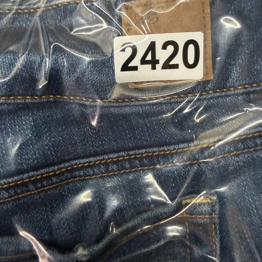 American Eagle Artist Jeans Womens 10 Blue Distressed Ripped Flare Stretch Denim